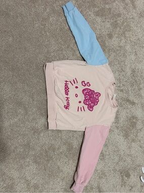 Hello Kitty Pink Pullover with Blue and Light Pink Sleeves